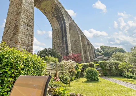 Admire the historic Angarrack Viaduct from the garden when you stay at Riverside Cottage, Angarrack