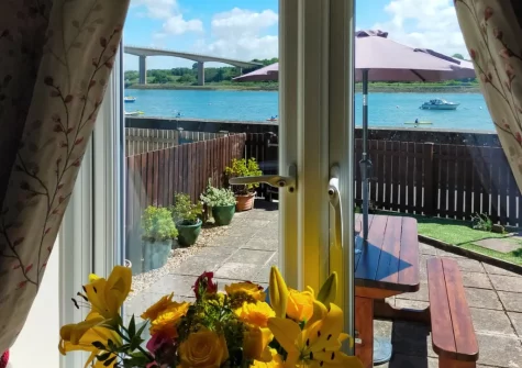The view from the living area at Riverside Mews, Bideford