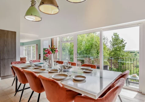 The dining area at Riverview Farmhouse, Paynter's Cross