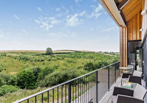 The balcony & outdoor sitting area at Riverview Farmhouse, Paynter's Cross