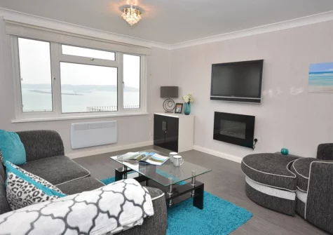 The living area at Robence, Bovisand Park Estate, Bovisand