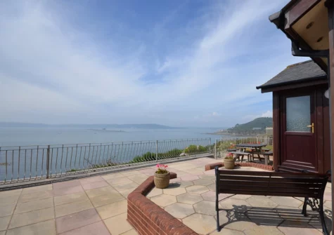 The patio & alfresco dining area at Robence, Bovisand Park Estate, Bovisand