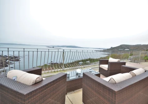 The patio at Robence, Bovisand Park Estate, Bovisand