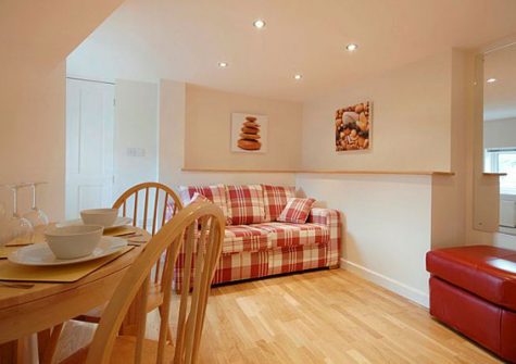 The dining room in the apartment @ Rock House, Torquay