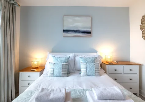 Bedroom #1 at Rock Rose Cottage, Appledore