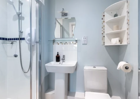 Bedroom #1 ensuite shower room at Rock Rose Cottage, Appledore