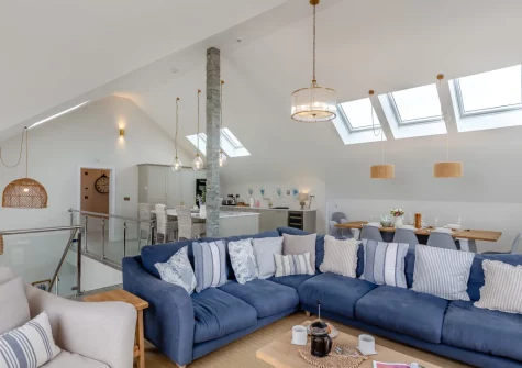 The living area at Rock View, Little Petherick