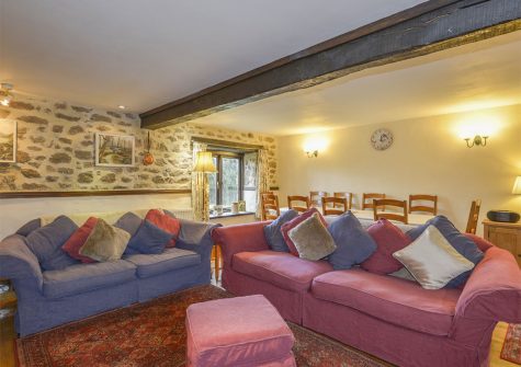 The living area at Rockmead, Lettaford