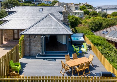 The decked patio at Rocky Close, Ayr