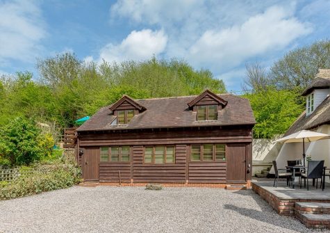 Outside the annex at Rocombe Thatch, Higher Gabwell