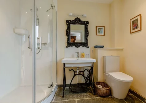 Bedroom #1 en-suite shower room at Rogford Barn, Templeton