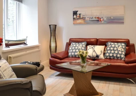 The living area at Roland Cottage, Falmouth