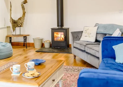 The living area at Rooks Nest, Hilltown Farm, Mariansleigh