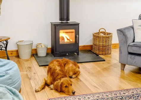The living area at Rooks Nest, Hilltown Farm, Mariansleigh