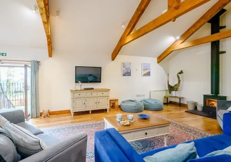The living area at Rooks Nest, Hilltown Farm, Mariansleigh