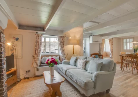 The living area at Rose Cottage, Helford