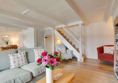 The living area at Rose Cottage, Helford