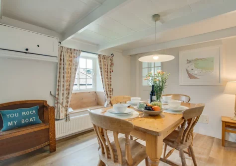 The dining area at Rose Cottage, Helford