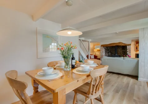 The dining area at Rose Cottage, Helford