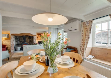 The dining area at Rose Cottage, Helford