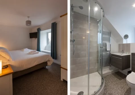 Bedroom #1 & en-suite at Rose Cottage, St Ives