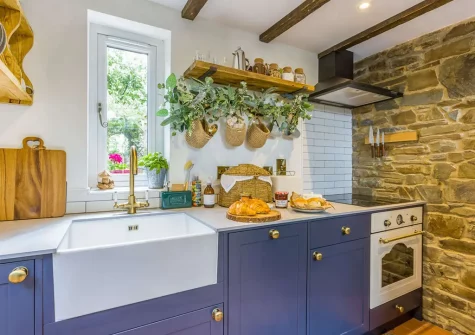 The kitchen at Rose Week Cottage, Langtree
