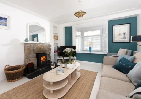 The living room at Rosevean, Marazion