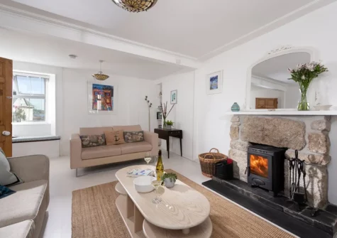 The living room at Rosevean, Marazion