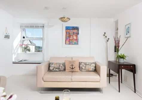The living room at Rosevean, Marazion