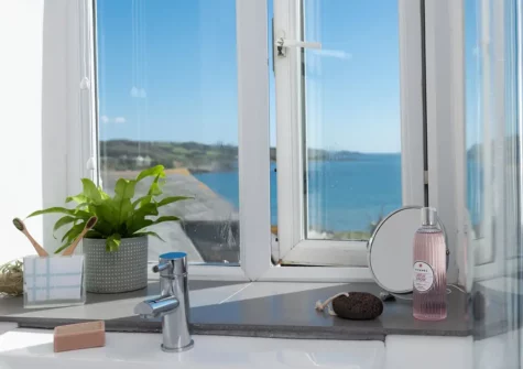 The view from the bathroom at Rosevean, Marazion