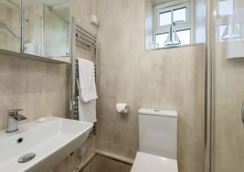 The shower room at Rosie's Cottage, Mousehole