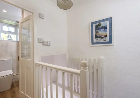 The shower room & first floor landing at Rosie's Cottage, Mousehole