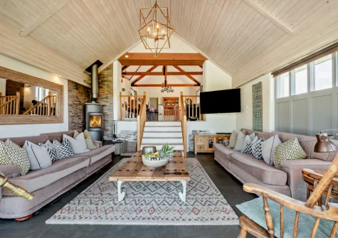 The living room at Roundhouse Mill, St Issey