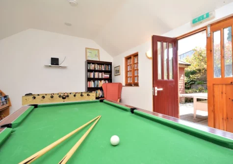 The shared games room at South Torfrey Farm, Golant