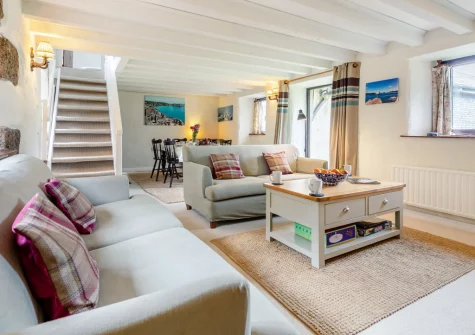 The living area at Ruby Farm Cottage, Porkellis