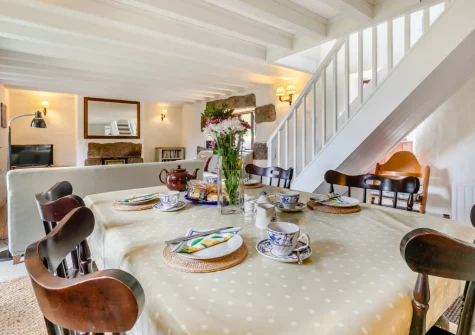 The dining area at Ruby Farm Cottage, Porkellis