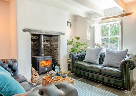 The living room at Ruth's Cottage, St Teath