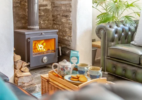 The living room at Ruth's Cottage, St Teath