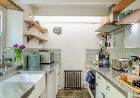 The kitchen at Ruth's Cottage, St Teath