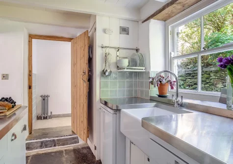 The kitchen at Ruth's Cottage, St Teath