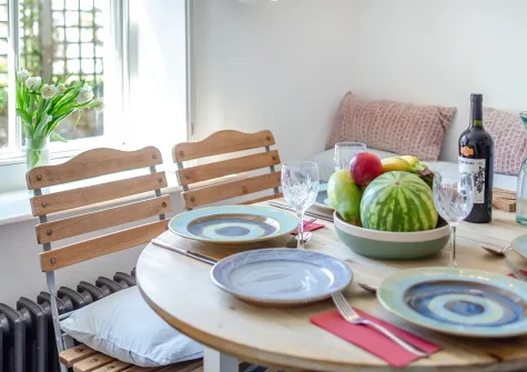 The dining area at Ruth's Cottage, St Teath