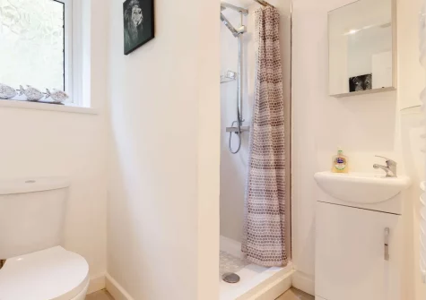 Bedroom #2 en-suite shower room at Safe Harbour, Mevagissey