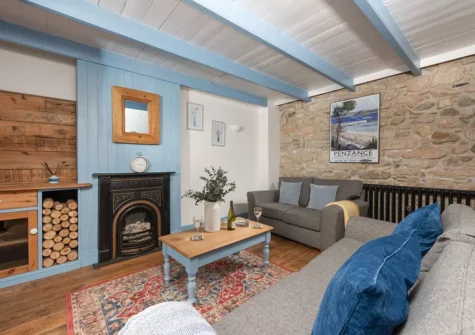 The living room at Saffron Cottage, St Ives