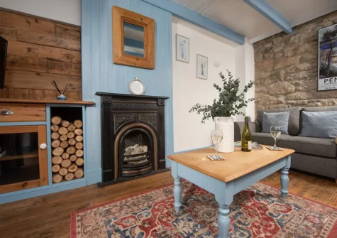 The living room at Saffron Cottage, St Ives