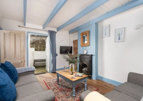 The living room at Saffron Cottage, St Ives