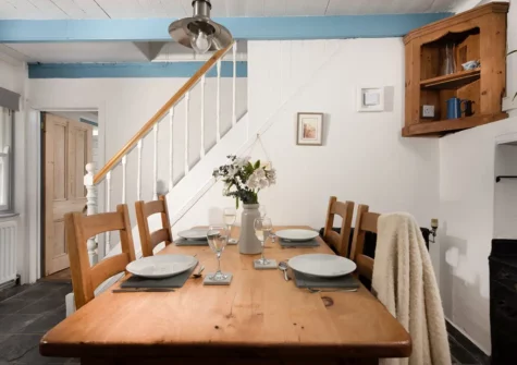 The dining area at Saffron Cottage, St Ives