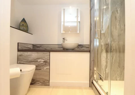 The shower room at Sailors, Falmouth