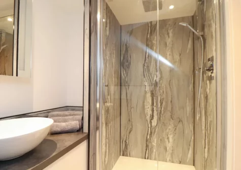 The shower room at Sailors, Falmouth