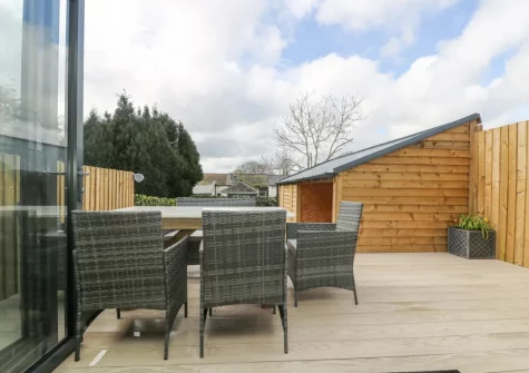 The decked patio & alfresco dining area at Sailors, Falmouth
