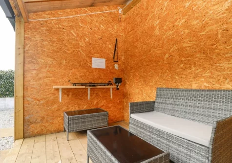 The outdoor sitting area at Sailors, Falmouth